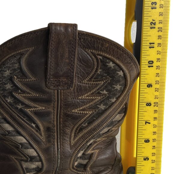 Ariat Leather Western Cowboy Square Toe Brown Boots Men's 11.5 - Picture 13 of 15